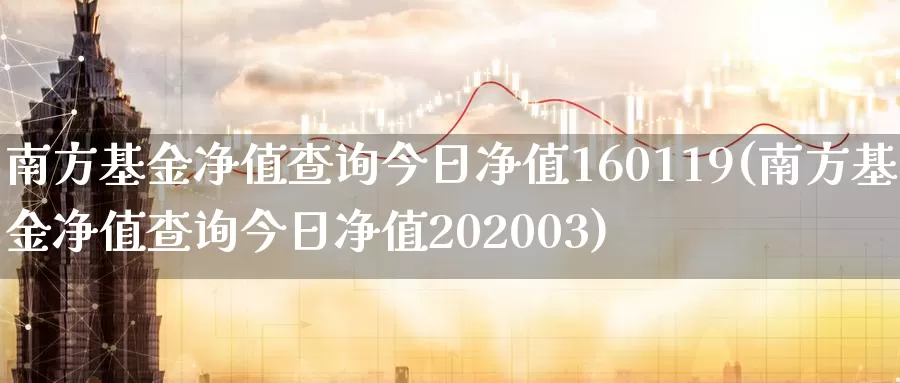 南方基金净值查询今日净值160119(南方基金净值查询今日净值202003)_https://www.jinshufanghu.com_期货直播_第1张