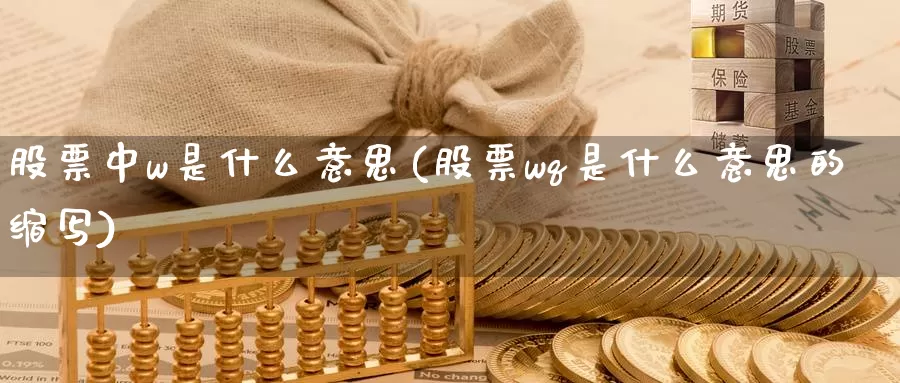 股票中w是什么意思(股票wq是什么意思的缩写)_https://www.jinshufanghu.com_期货直播_第1张